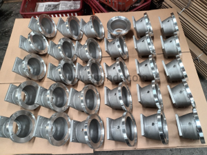 mass product of bell housings after metal casting process